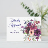 Garden Splash Modern Floral Wedding RSVP (Staand voorkant)