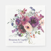 Garden Splash Modern Floral Wedding Servet (Voorkant)