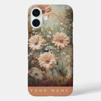 Garden Splendor Peach iPhone 16 Plus Hoesje