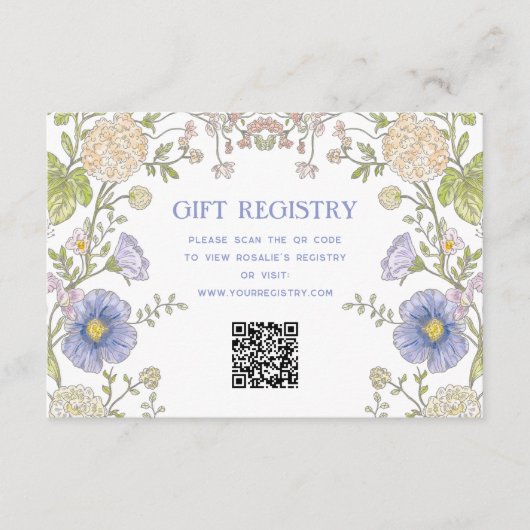 Garden Spring Floral Bridal Shower QR Code Informatiekaartje (Voorkant)