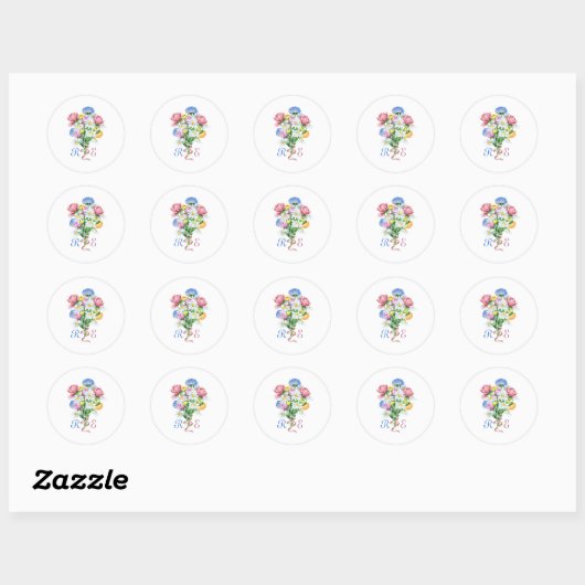 Garden Spring Wedding Ronde Sticker (Vel)