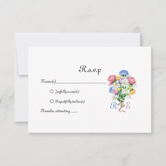 Garden Spring Wedding RSVP Kaartje (Voorkant)