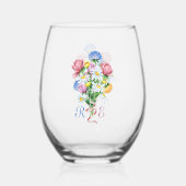 Garden Spring Wedding Wijnglas Zonder Voet (Voorkant)