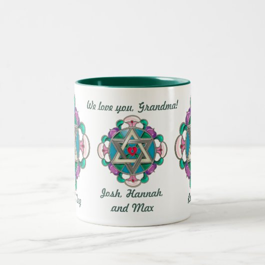 Garden Star (gepersonaliseerde mok) Tweekleurige Koffiemok (Center)