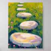 Garden Stepping Stones Watercolor Painting Poster (Voorkant)