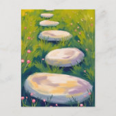 Garden Stepping Stones Waterverf Briefkaart (Voorkant)