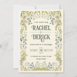 Garden Storybook Fairytale Wedding Invitation Kaart