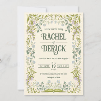 Garden Storybook Fairytale Wedding Invitation Kaart