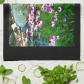 Garden Stream Digitaal met Paarse Coneflowers Theedoek (Gevouwen)