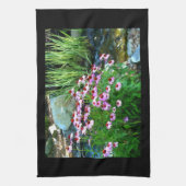 Garden Stream Digitaal met Paarse Coneflowers Theedoek (Verticaal)