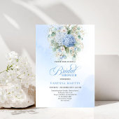 Garden Style Blue Hydrangea Bridal Shower Invites Kaart