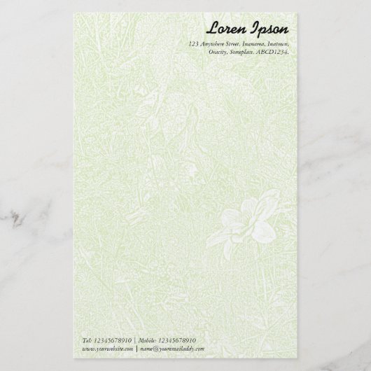 Garden - Subtle Martian Green Briefpapier (Voorkant)