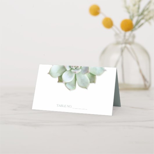Garden Succulent Cactus Wedding Plaatskaartje (Voorkant)