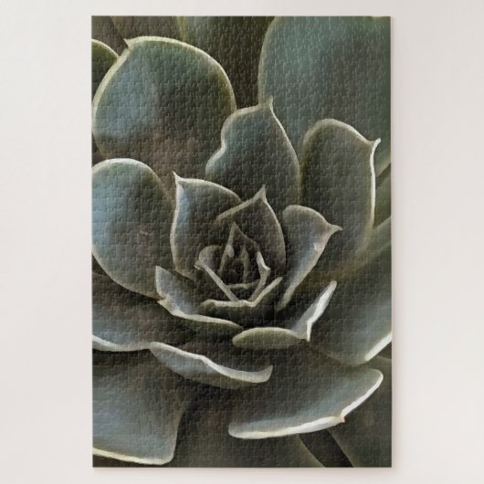 Garden Succulent Green Gray Tones Realistic Art Legpuzzel (Verticaal)