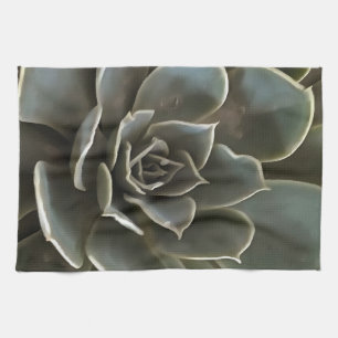 Garden Succulent Green Gray Tones Realistic Art Theedoek