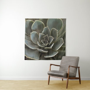 Garden Succulent Green Gray Tones Realistic Art Wandkleed