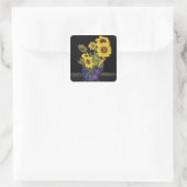 Garden Summer Sunflower Flowers in Vase Vierkante Sticker (Tas)