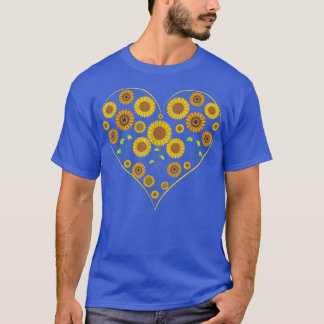 Garden Sunflower Lover Heart Flower Blossom Sunfl T-shirt