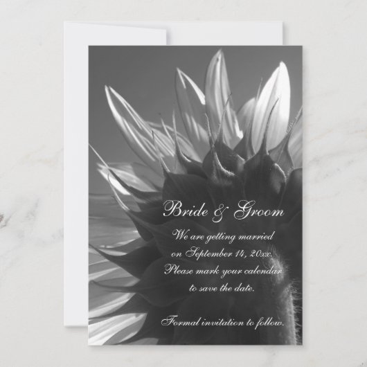 Garden Sunflower Wedding Save the Date Kaart (Voorkant)