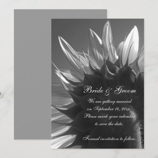 Garden Sunflower Wedding Save the Date Kaart (Voorkant / Achterkant)