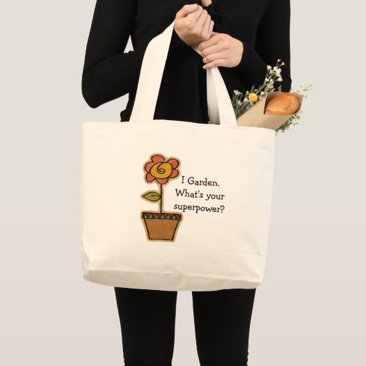 Garden Superpower Grote Tote Bag (Voorkant (product))