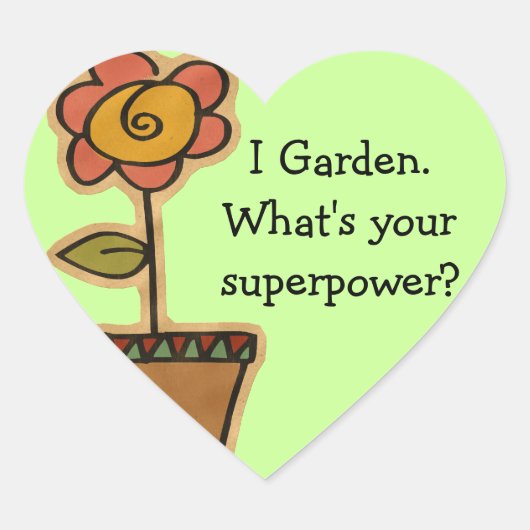 Garden Superpower Hart Sticker (Voorkant)