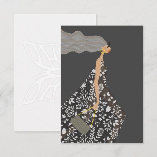 Garden Swag Fashionista Mode Illustratie Bedankkaart (Voorkant / Achterkant)