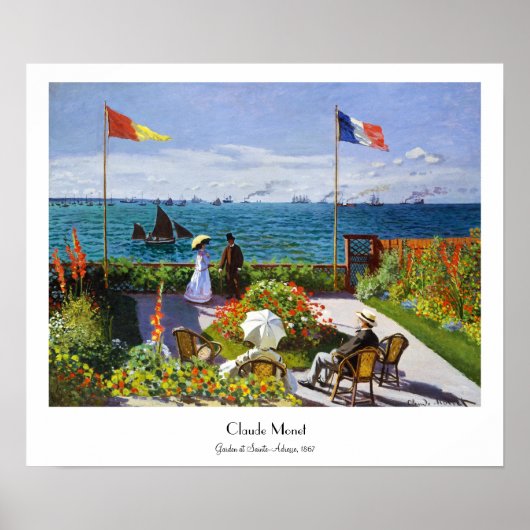 Garden te Sainte-Adresse, 1867 Claude Monet Poster (Voorkant)