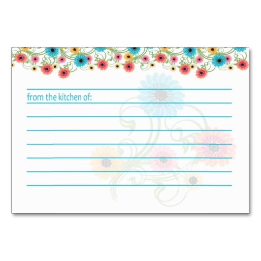 Garden Tea Kleurrijke Bloemen Recept Kaart (Voorkant)