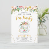 Garden Tea Party Baby shower Kaart (Staand voorkant)