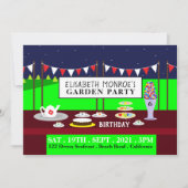 Garden Tea Party, Birthday Party Kaart (Voorkant)