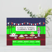 Garden Tea Party, Birthday Party Kaart (Staand voorkant)