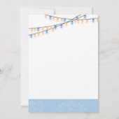 Garden Tea Party Blue Peach Lights Vrijgezellenfee Kaart (Achterkant)