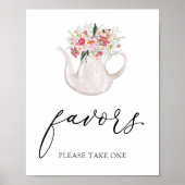 Garden Tea Party Favors Sign Poster (Voorkant)