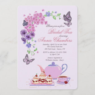 Garden Tea Party Invitation Kaart