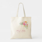 Garden Tea Party Roze Zomer Bloemen Bruiloft Favor Tote Bag (Achterkant)