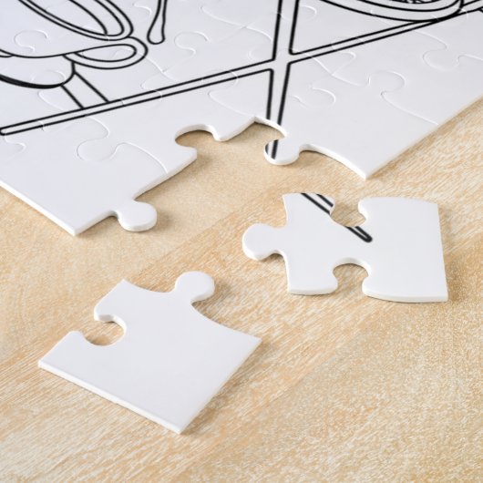 Garden Tea Party & Sleeping Cat Jigsaw Puzzle Legpuzzel (Zijkant)