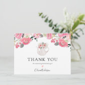 Garden Tea Party Verjaardag Dank u Bedankkaart (Staand voorkant)