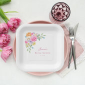 Garden Tea Party Waterverf Bloemen Vrijgezellenfee Papieren Bordje