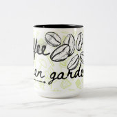 Garden theme coffee mug garden tools tweekleurige koffiemok (Center)