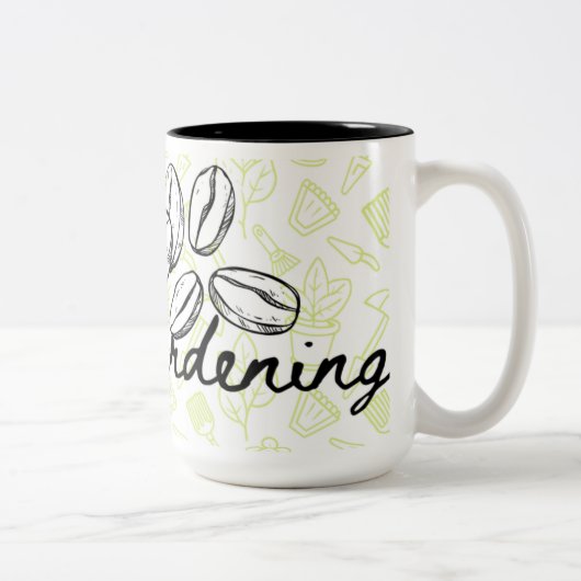 Garden theme coffee mug garden tools tweekleurige koffiemok (Rechts)