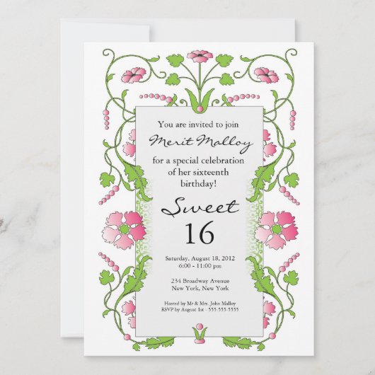 Garden Theme Uitnodiging (Voorkant)