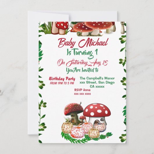 Garden Toadstool Herfst Pumpkin Baby's eerste verj (Voorkant)