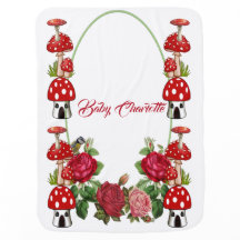 Garden Toadstool Rustic Red Roses