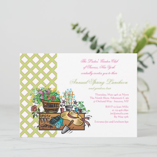 Garden Tools Luncheon Invitation Kaart (Staand voorkant)