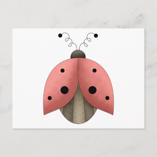 Garden Treasures Ladybug Briefkaart (Voorkant)