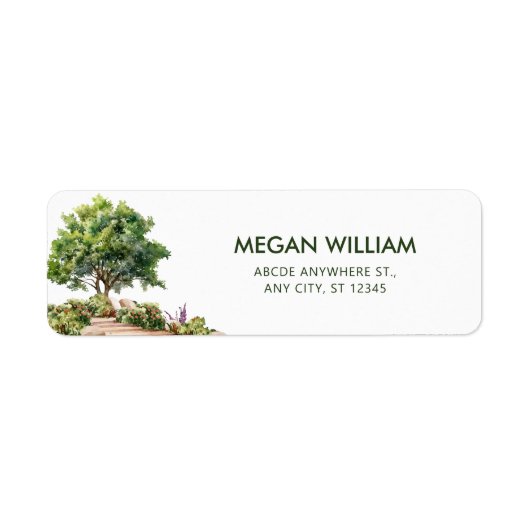 Garden Tree Return-adreslabel Etiket (Voorkant)
