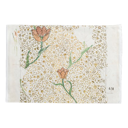 Garden Tulip 1885, ingediend door William Morris Kussensloop (Achterkant)
