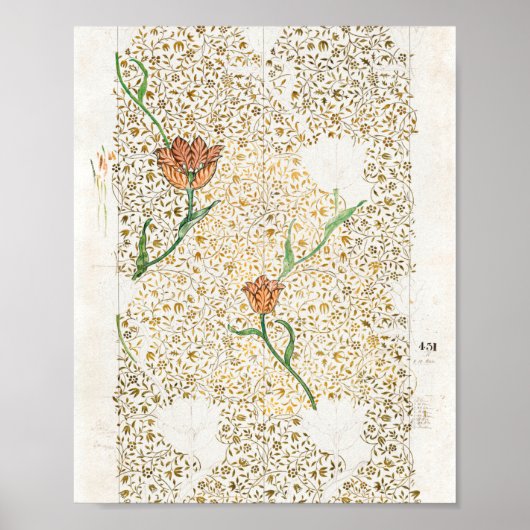 Garden Tulip 1885, ingediend door William Morris Poster (Voorkant)