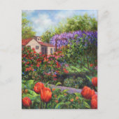 Garden Tulips Wisteria Briefkaart (Voorkant)